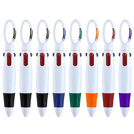 Colorful Ballpoint Pen With Buckle Keychain