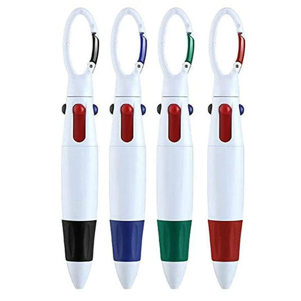 Colorful Ballpoint Pen With Buckle Keychain