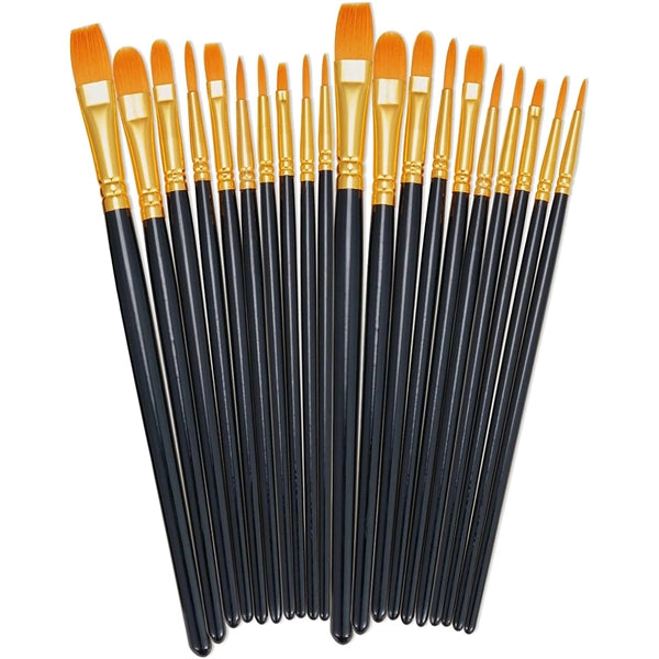 20 Pcs Round Pointed Tip Paintbrushes Set