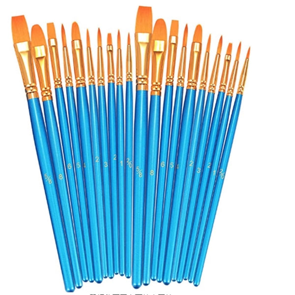 20 Pcs Round Pointed Tip Paintbrushes Set