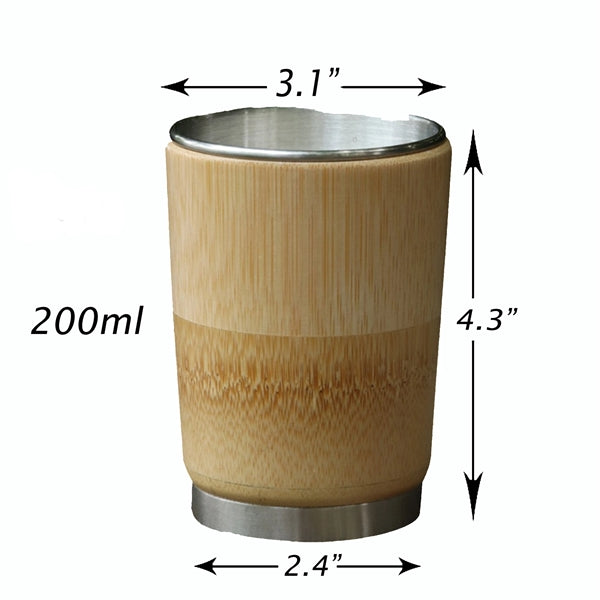 6.8 oz Natural Bamboo Mug for Coffee/Tea/Beer