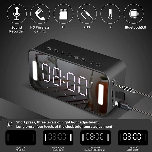 Dual Alarm Clock with Bluetooth Speaker