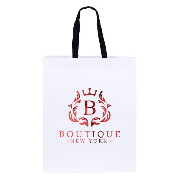 Teak - Woven Handle White Eurotote - Foil Print