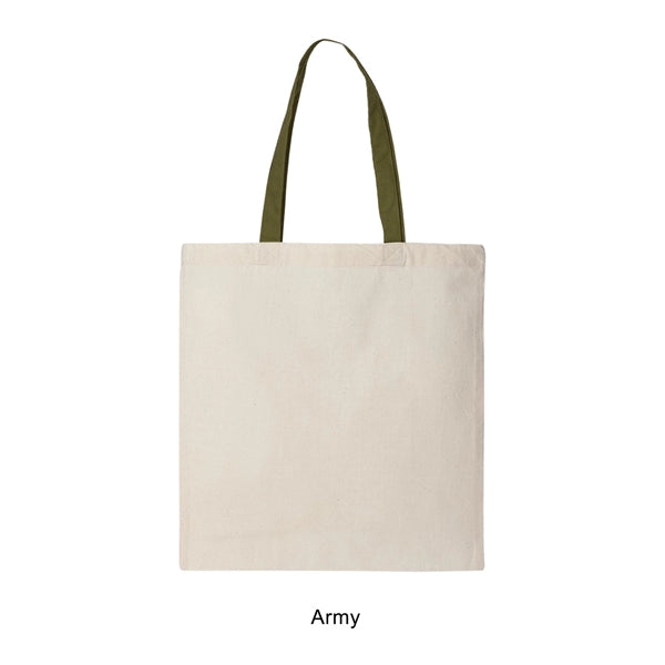 6 oz. 100% Cotton Canvas Tote w/Color Handle