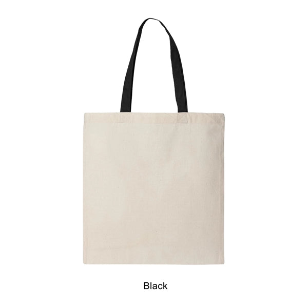 6 oz. 100% Cotton Canvas Tote w/Color Handle