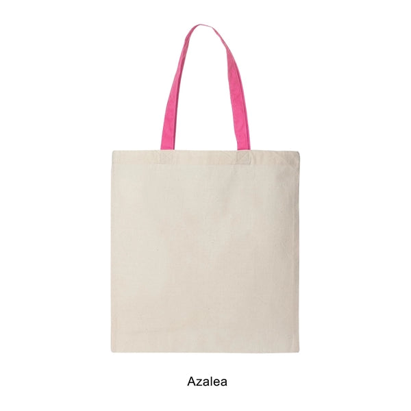 6 oz. 100% Cotton Canvas Tote w/Color Handle