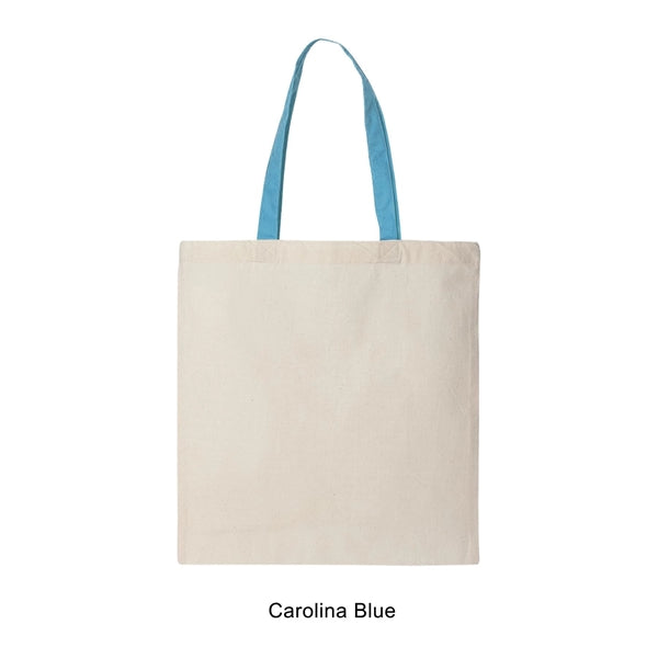 6 oz. 100% Cotton Canvas Tote w/Color Handle