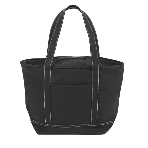 Zippered Solid Color Boat Tote Bag