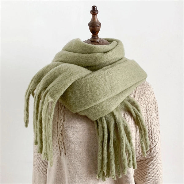 Classic Soft Mohair Long Scarf Unfold To Be Shawl Or Wrap