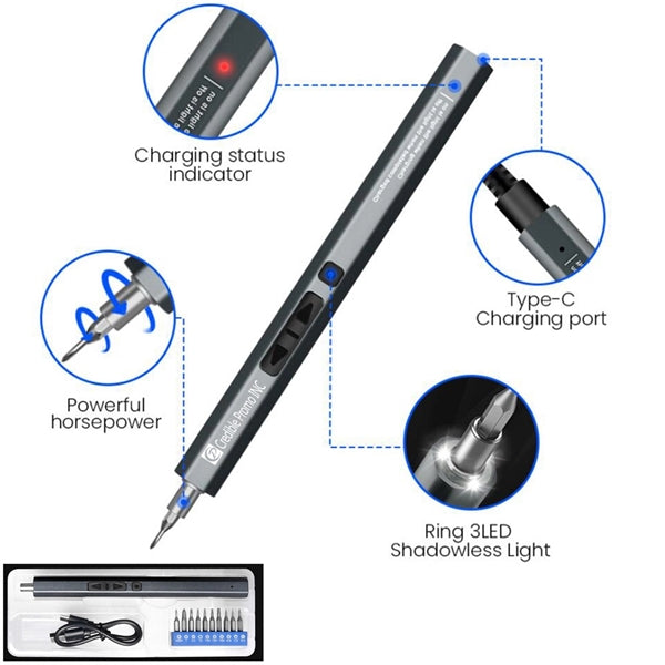 Rechargeable Electric Mini Screwdriver Pen Set with 10 Bits