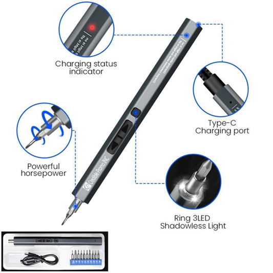 Rechargeable Electric Mini Screwdriver Pen Set with 10 Bits