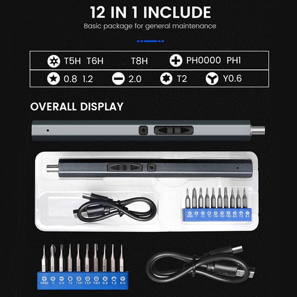 Rechargeable Electric Mini Screwdriver Pen Set with 10 Bits