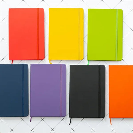 A5 Faux Leather Notebook with Elastic Closing