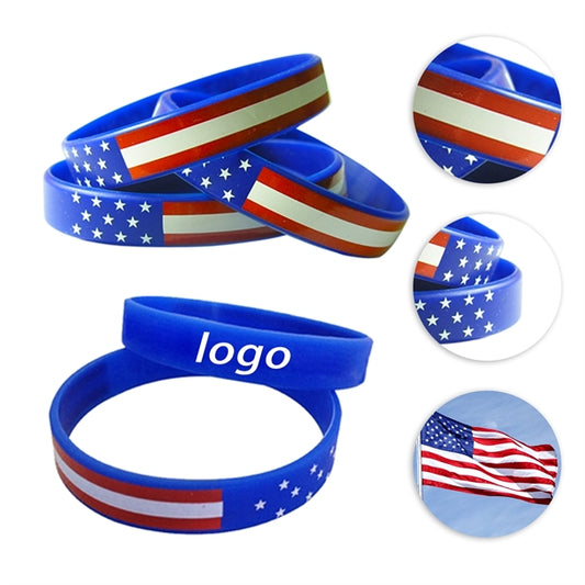 American Flag Patriotic Silicone Bracelets