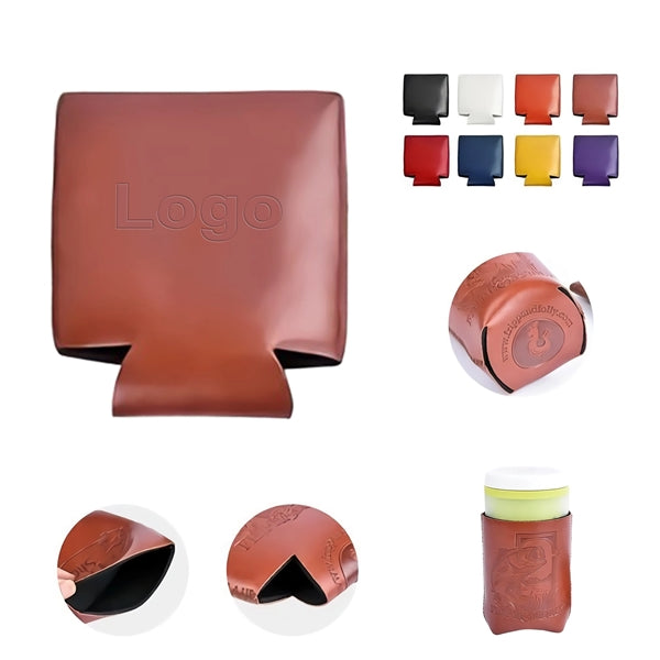 Leather Can Cooler Beverage Insulator