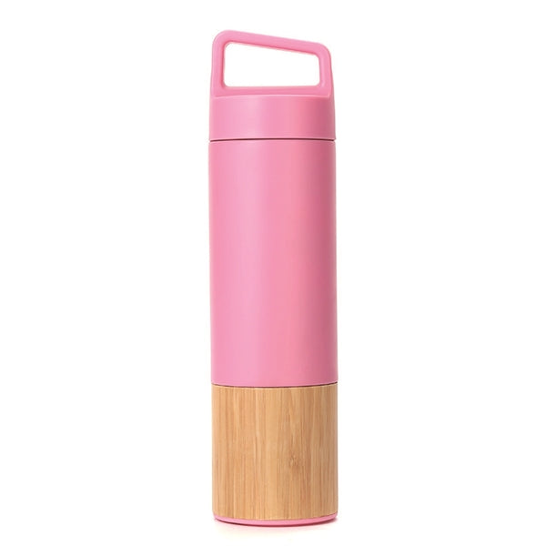 20Oz. Bamboo- Wrapped Insulated Water Bottle With Handle