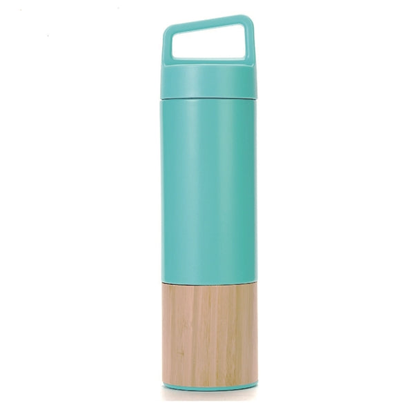 20Oz. Bamboo- Wrapped Insulated Water Bottle With Handle