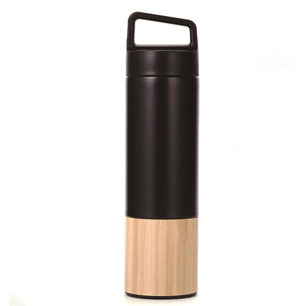 20Oz. Bamboo- Wrapped Insulated Water Bottle With Handle