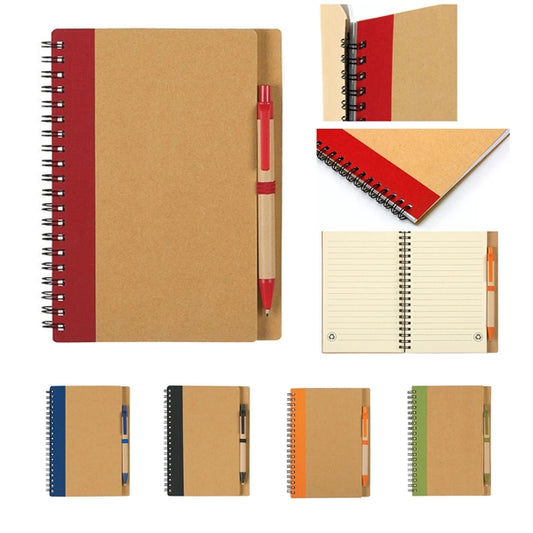 Kraft Paper Cover Lined Spiral Notebook