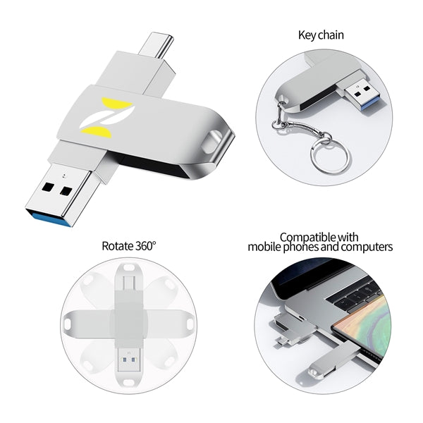 Type-c Mobile Phone Computer Dual-Use Metal Flash Drive