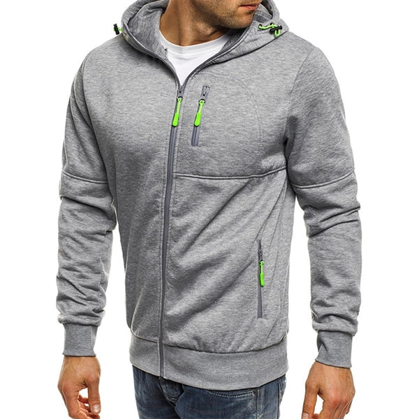 Jacquard Cardigan Hooded Jacket For Men's Sports Fitness