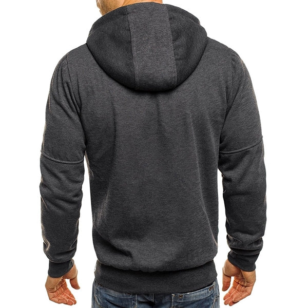 Jacquard Cardigan Hooded Jacket For Men's Sports Fitness