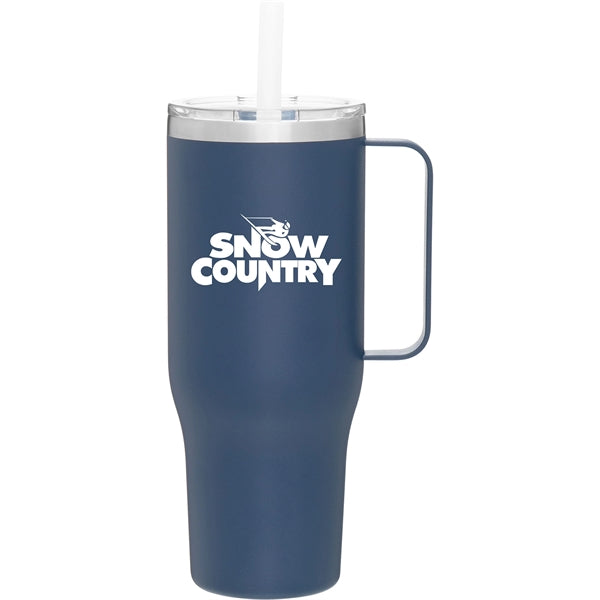 40 oz Denali Stainless Steel Insulated Travel Mug w/Straw