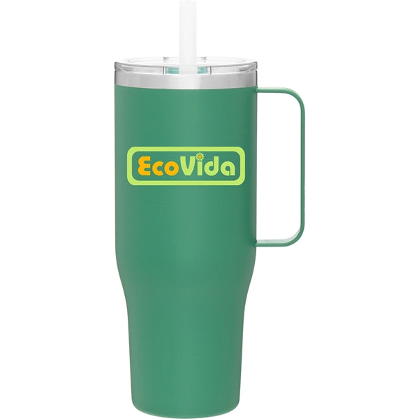 40 oz Denali Stainless Steel Insulated Travel Mug w/Straw