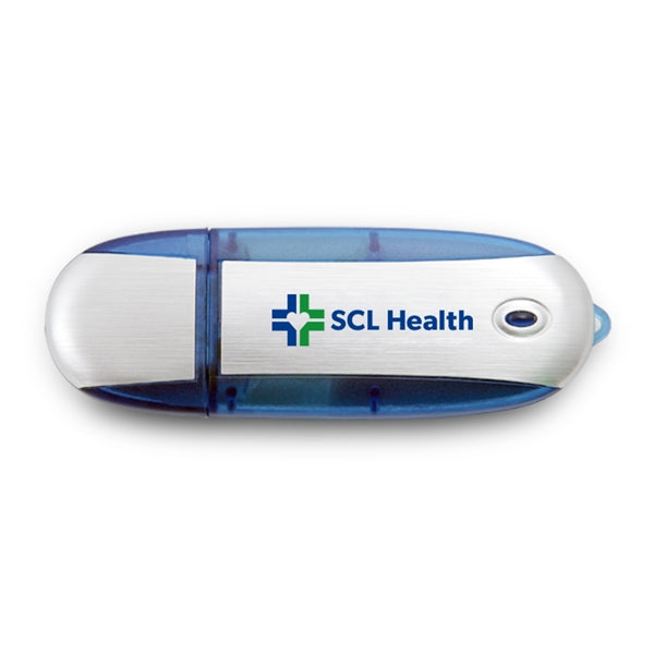Lemont Brushed Aluminum Oval USB Flash Drive