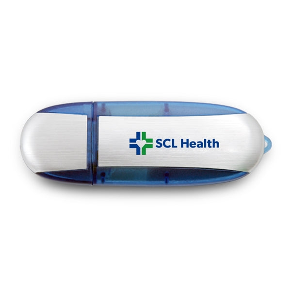 Lemont Brushed Aluminum Oval USB Flash Drive