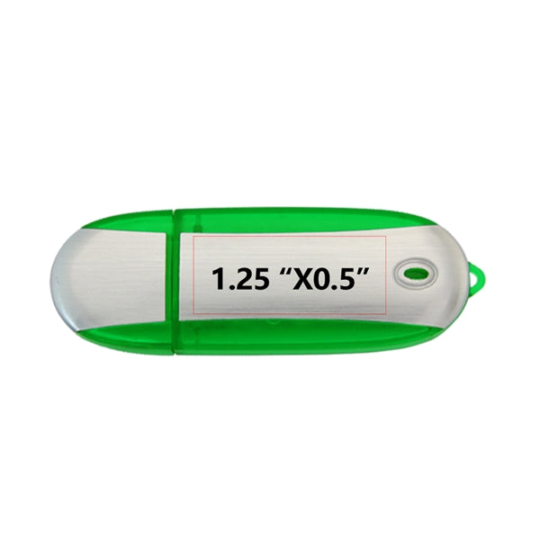 Lemont Brushed Aluminum Oval USB Flash Drive