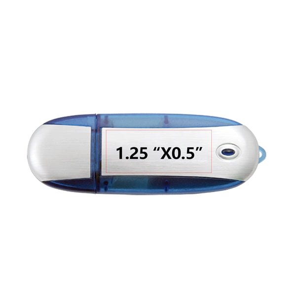 Lemont Brushed Aluminum Oval USB Flash Drive