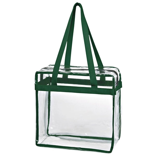 Clear Zipper Stadium Tote Bag - Full Color Printing