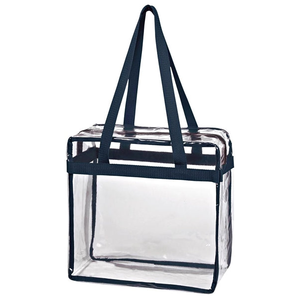 Clear Zipper Stadium Tote Bag - Full Color Printing