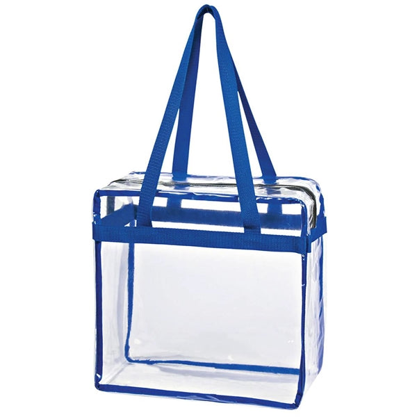 Clear Zipper Stadium Tote Bag - Full Color Printing