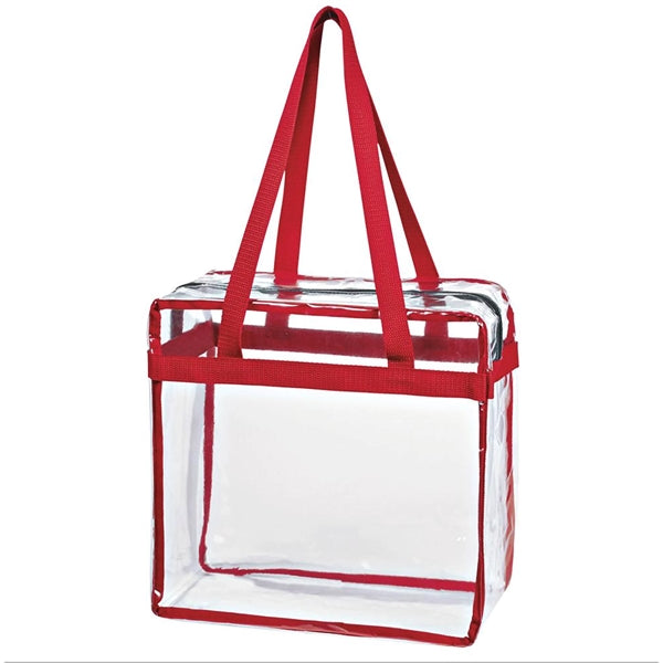 Clear Zipper Stadium Tote Bag - Full Color Printing