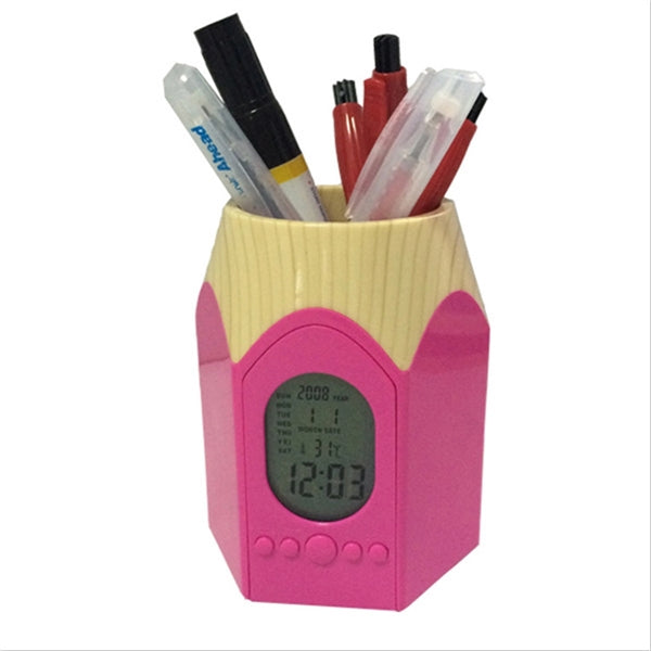 Pencil Holders Pen Cup with Electronic Calendar