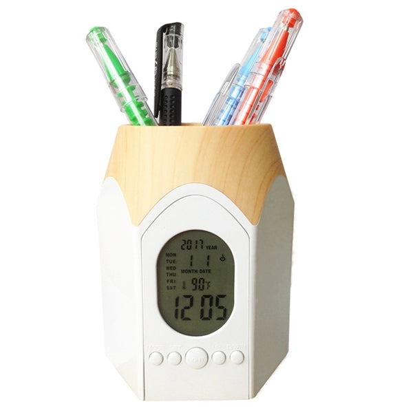 Pencil Holders Pen Cup with Electronic Calendar