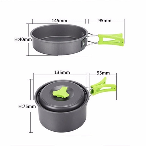 Camping Cookware Mess Kit for Backpacking Gear