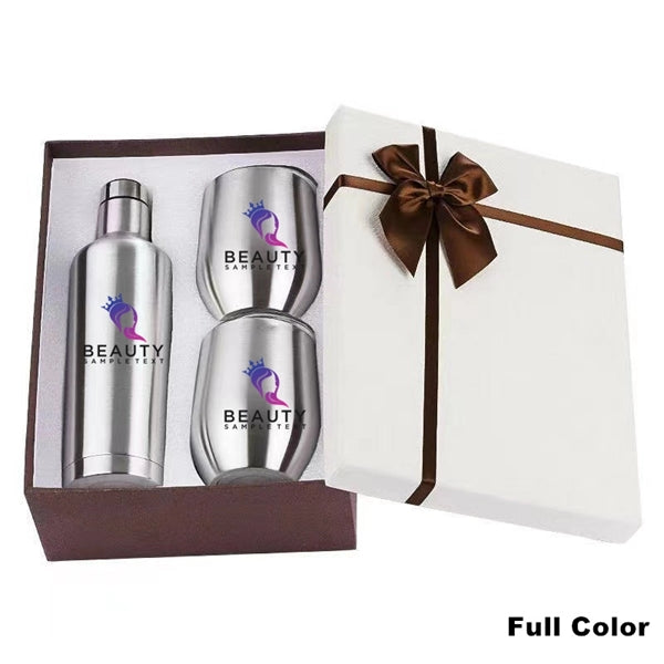 Sublimation Stainless Steel Wine Chiller Gift Set