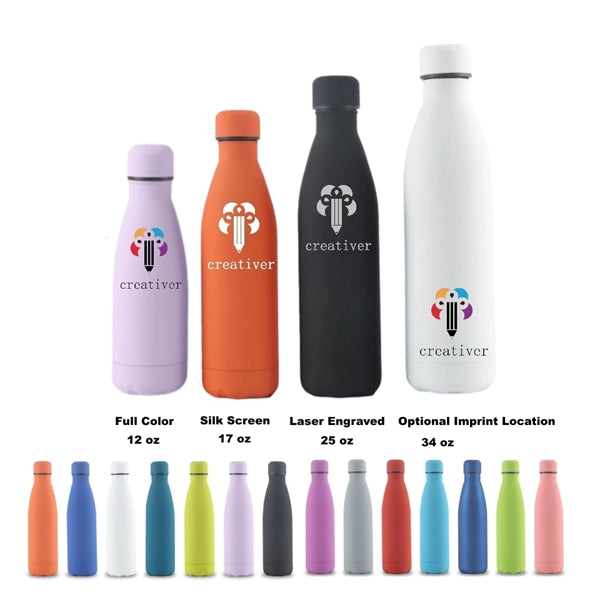 12/17 oz Double Wall Vacuum Insulated Metal Water Bottle