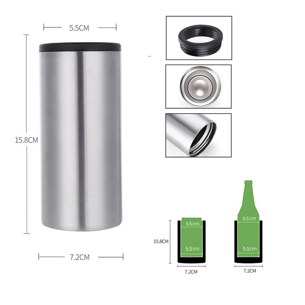 12oz Vacuum Insulated Skinny Can Cooler for Slim Beer