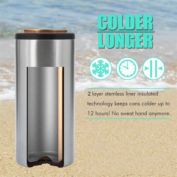 12oz Vacuum Insulated Skinny Can Cooler for Slim Beer