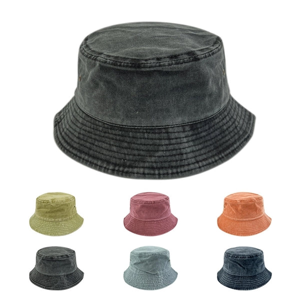 Outdoor Washed Cotton Bucket Hat Packable Fisherman Cap