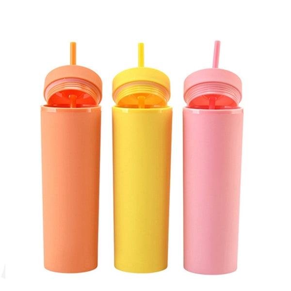 16oz Skinny Tumbler With Lids and Straw