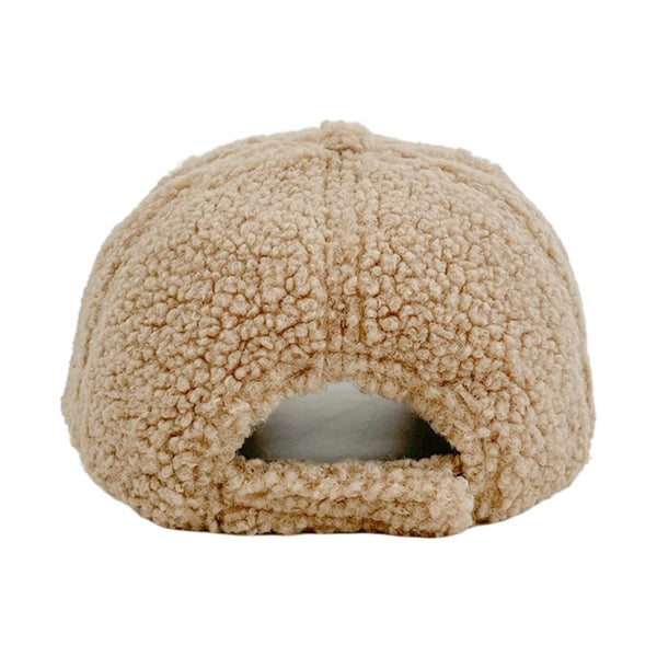 Outdoor Fuzzy Faux Fur Baseball Cap Sherpa Lamb Wool Dad Hat