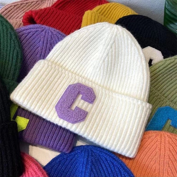 Slouchy Knit Ribbed Beanie Soft Stretch Hat Cuffed Skull Cap