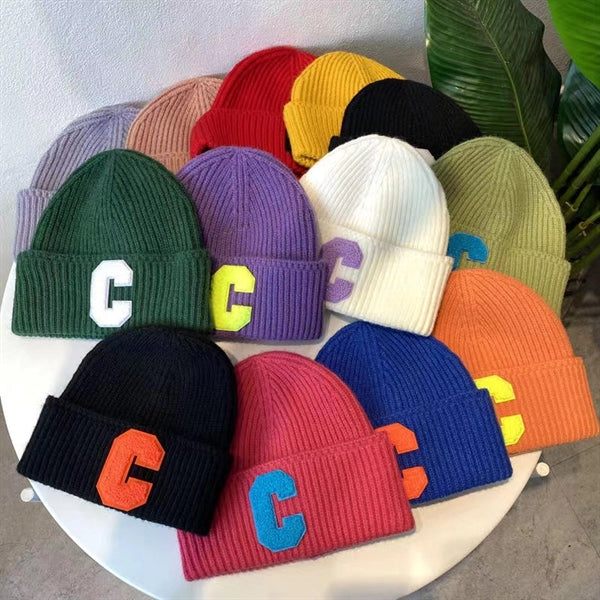 Slouchy Knit Ribbed Beanie Soft Stretch Hat Cuffed Skull Cap