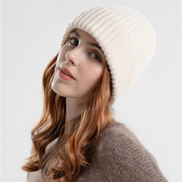 Slouchy Knit Ribbed Beanie Soft Stretch Hat Cuffed Skull Cap