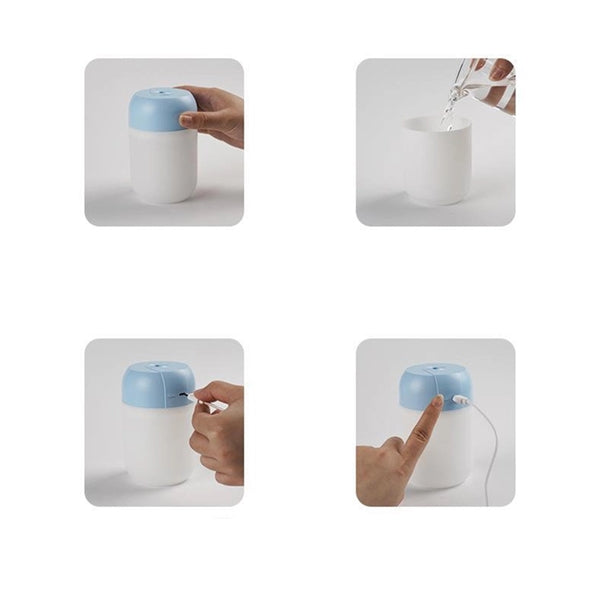 Portable USB Mist Mini Filter Humidifier With Night Light
